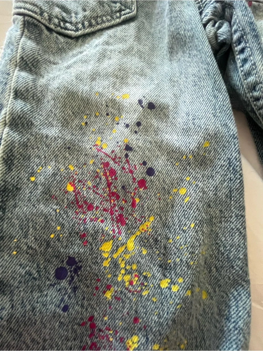 GAP Baby Light Blue Denim Jeans with Paint Splatter